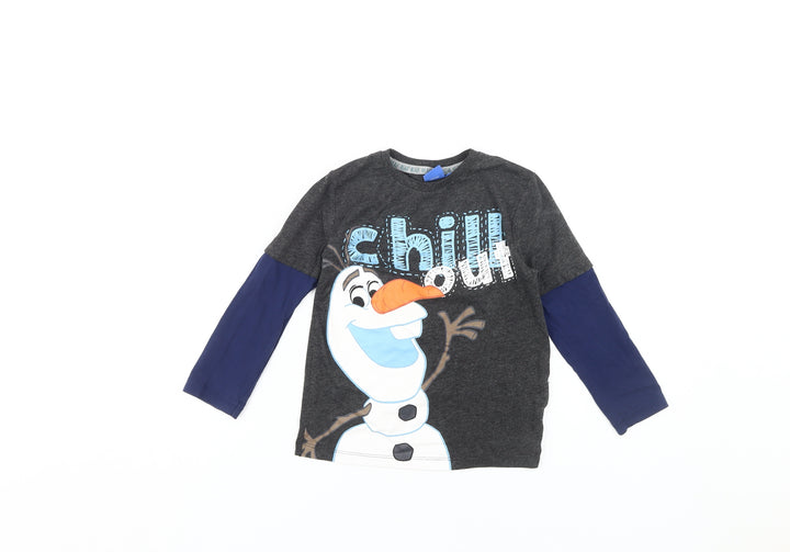 Disney Boys Frozen Olaf Grey Long Sleeve T-Shirt 5-6 Years