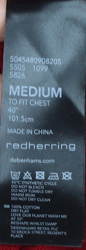 Red Herring Men's Medium Red Pullover Jumper