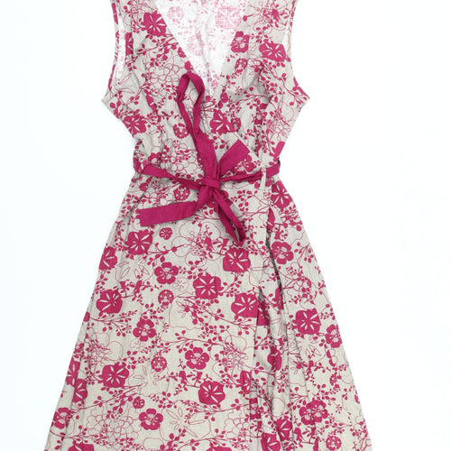 White Stuff Women’s Pink Floral Wrap Dress Size 14