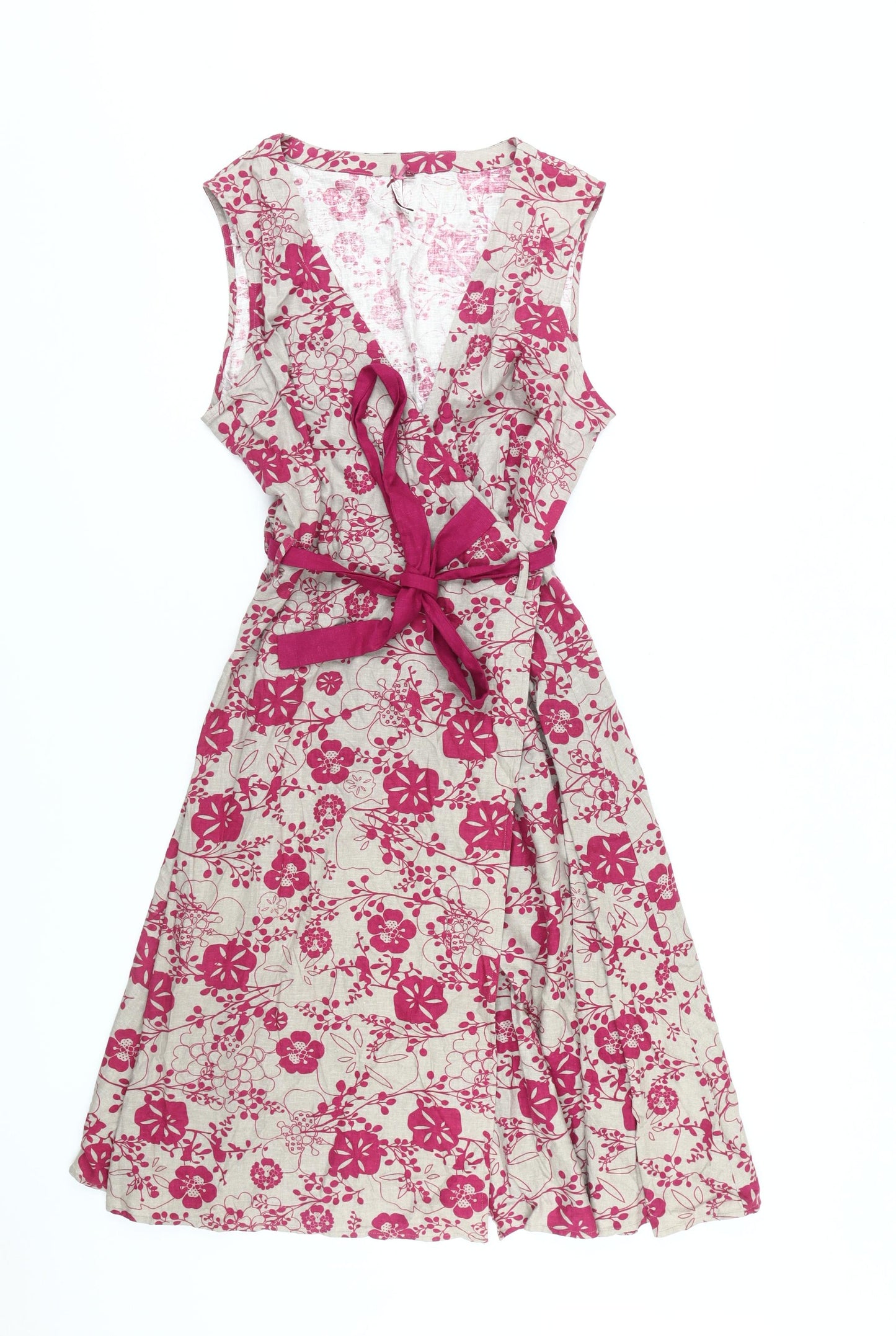 White Stuff Women’s Pink Floral Wrap Dress Size 14