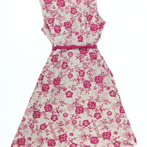 White Stuff Women’s Pink Floral Wrap Dress Size 14