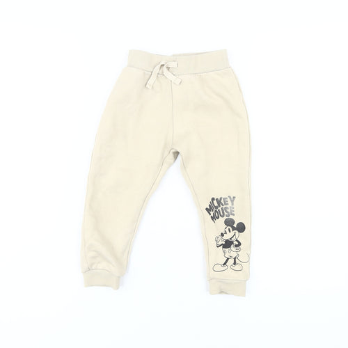 Disney Unisex Baby Beige Joggers - Mickey Mouse 24 Months