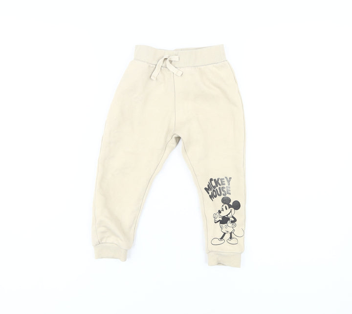Disney Unisex Baby Beige Joggers - Mickey Mouse 24 Months