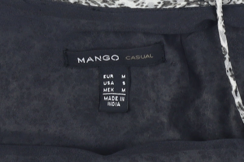 Mango Women's Grey Slip Dress M Sleeveless Ruffled