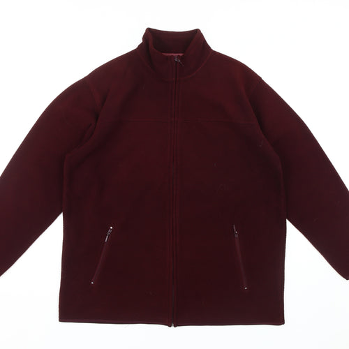 EWM Women's Red Fleece Jacket M Casual Mid-Length