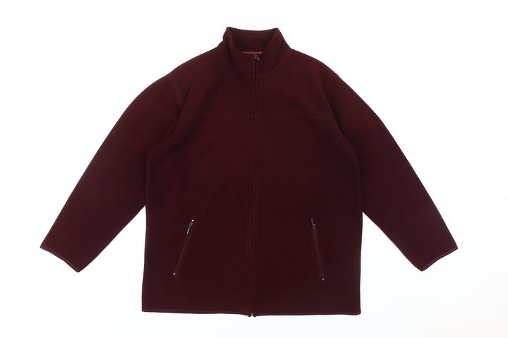 EWM Women's Red Fleece Jacket M Casual Mid-Length
