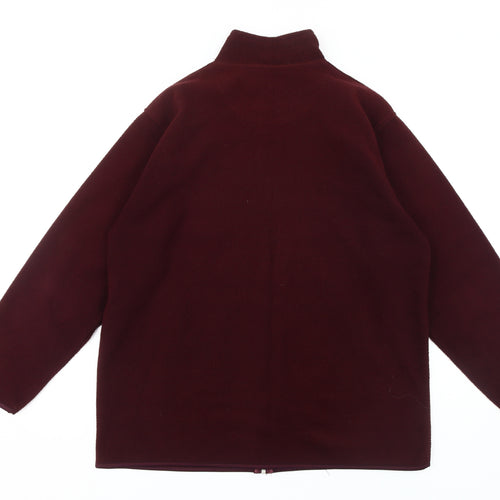 EWM Women's Red Fleece Jacket M Casual Mid-Length
