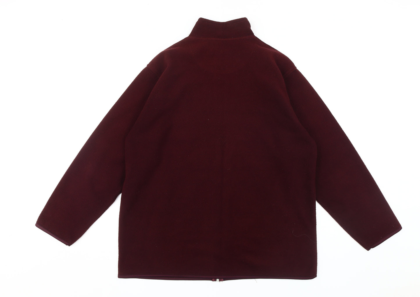 EWM Women's Red Fleece Jacket M Casual Mid-Length
