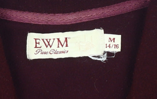 EWM Women's Red Fleece Jacket M Casual Mid-Length