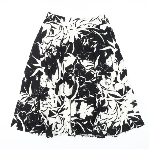Phase Eight Women's Black Floral A-Line Skirt Size 10
