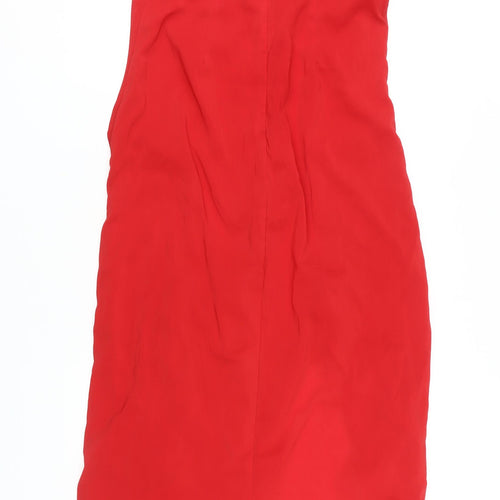 PrettyLittleThing Red Off-Shoulder Ruffled Dress - UK 10