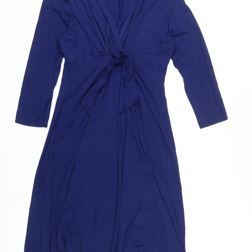 Phase Eight Women's Blue Wrap Dress - Size 16