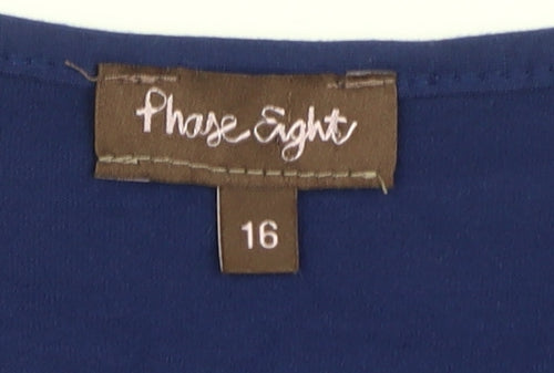 Phase Eight Women's Blue Wrap Dress - Size 16