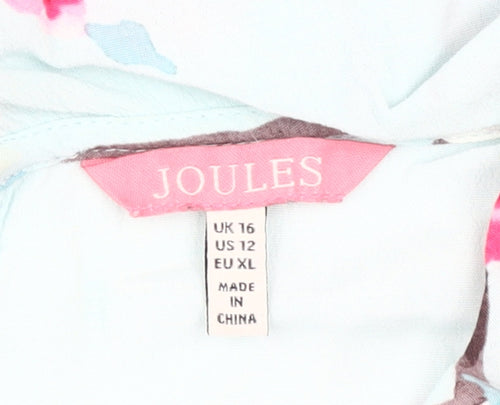 Joules Women's Floral Blouse, Multicoloured, Size 16