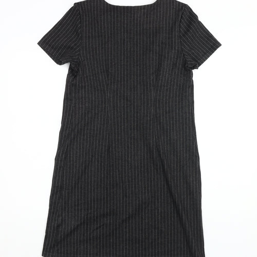 Et Vous Women's Black Striped Shift Dress Size 10