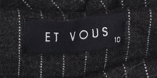 Et Vous Women's Black Striped Shift Dress Size 10