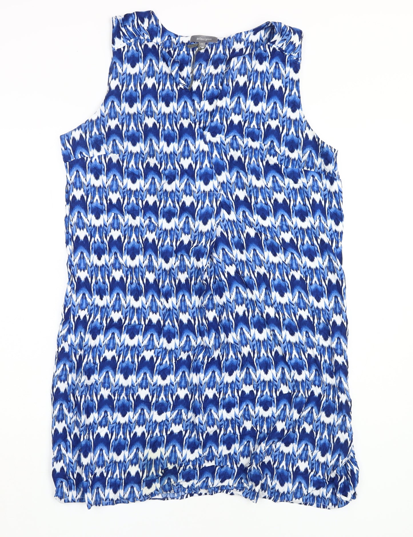 Principles Women's Blue Sleeveless Viscose Dress Size 16