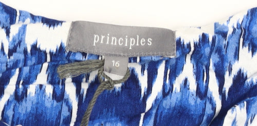 Principles Women's Blue Sleeveless Viscose Dress Size 16