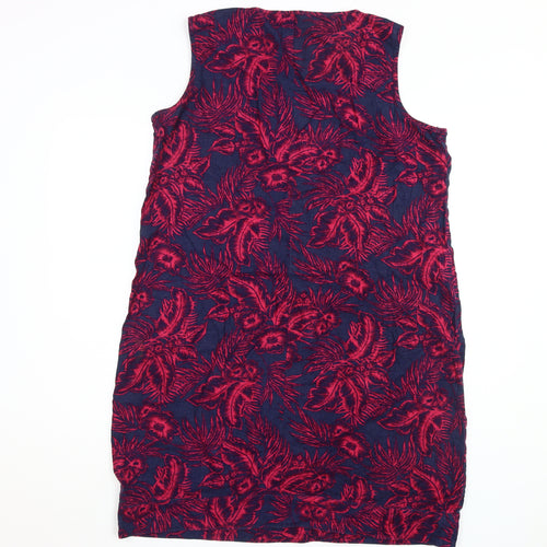 Next Women's Multicoloured Floral Linen Dress, Size 16