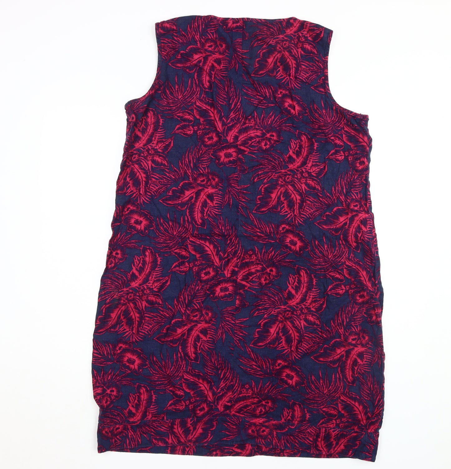 Next Women's Multicoloured Floral Linen Dress, Size 16