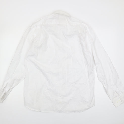 Greenwoods Men's White Long Sleeve Shirt, Size 15