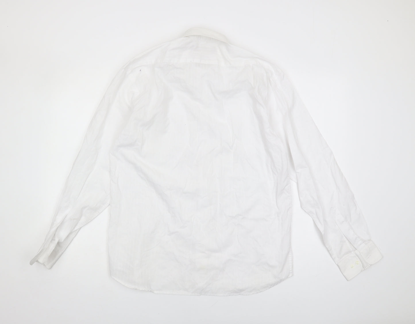 Greenwoods Men's White Long Sleeve Shirt, Size 15