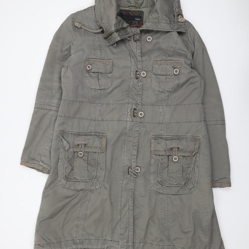 Next Women's Green Parka Coat Size 18 - Hooded & Lined