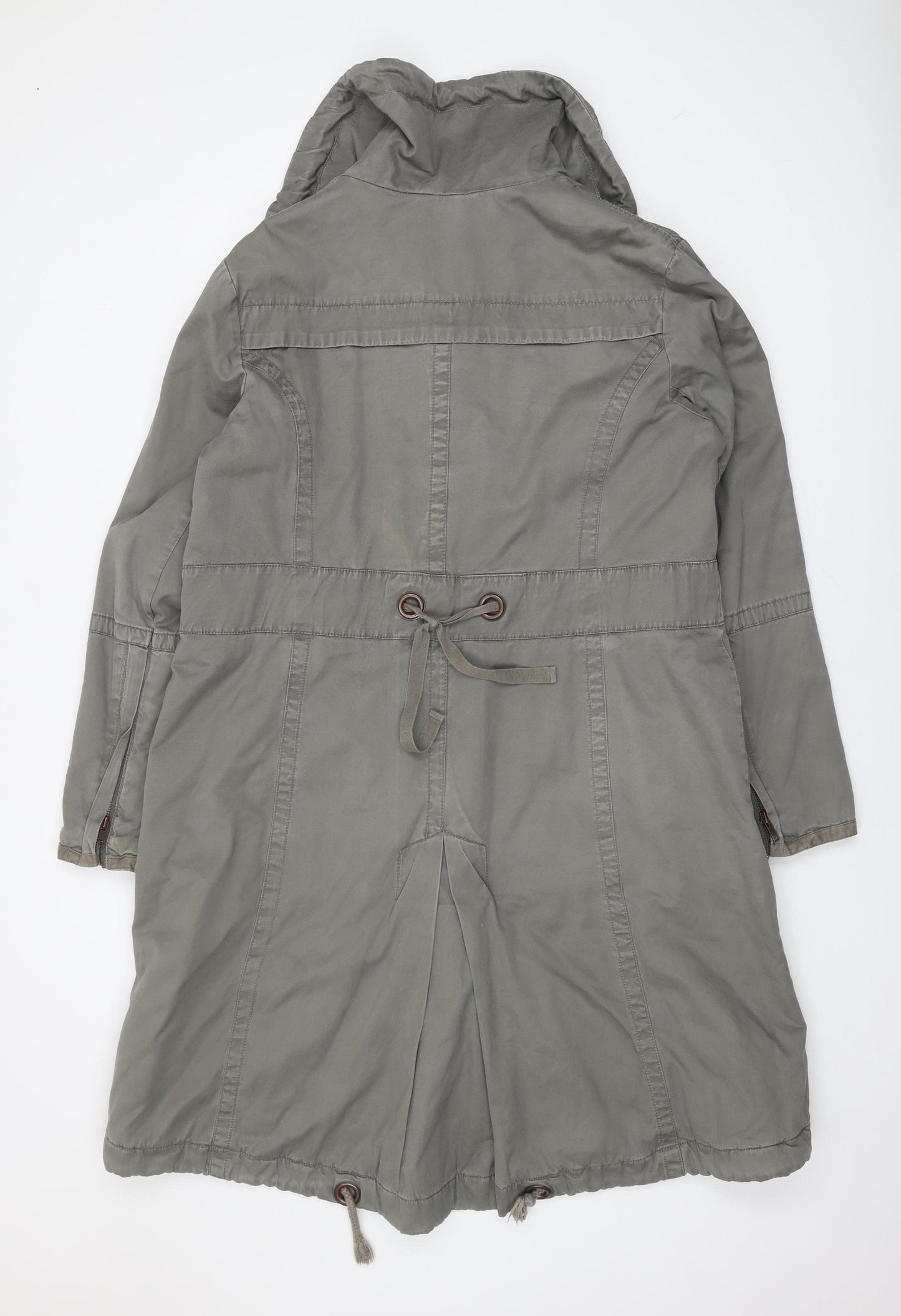 Next Women's Green Parka Coat Size 18 - Hooded & Lined