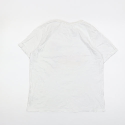 Disney Women's White T-Shirt, Size 14 Cartoon Style