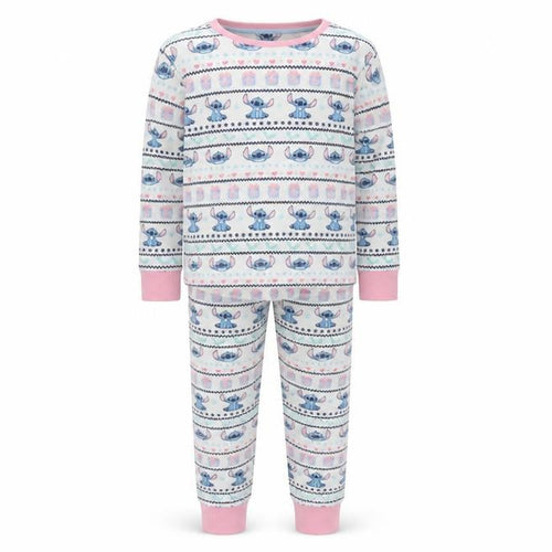 George Girls Lilo & Stitch Pyjama Set, Blue/White, 11-12 Years