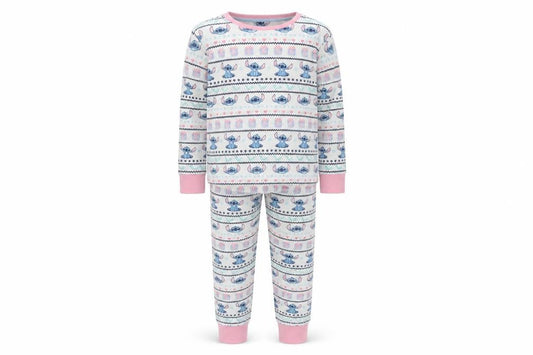 George Girls Lilo & Stitch Pyjama Set, Blue/White, 11-12 Years