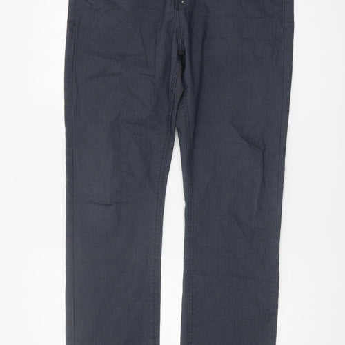 Racing Green Men's Black Straight Trousers Size L