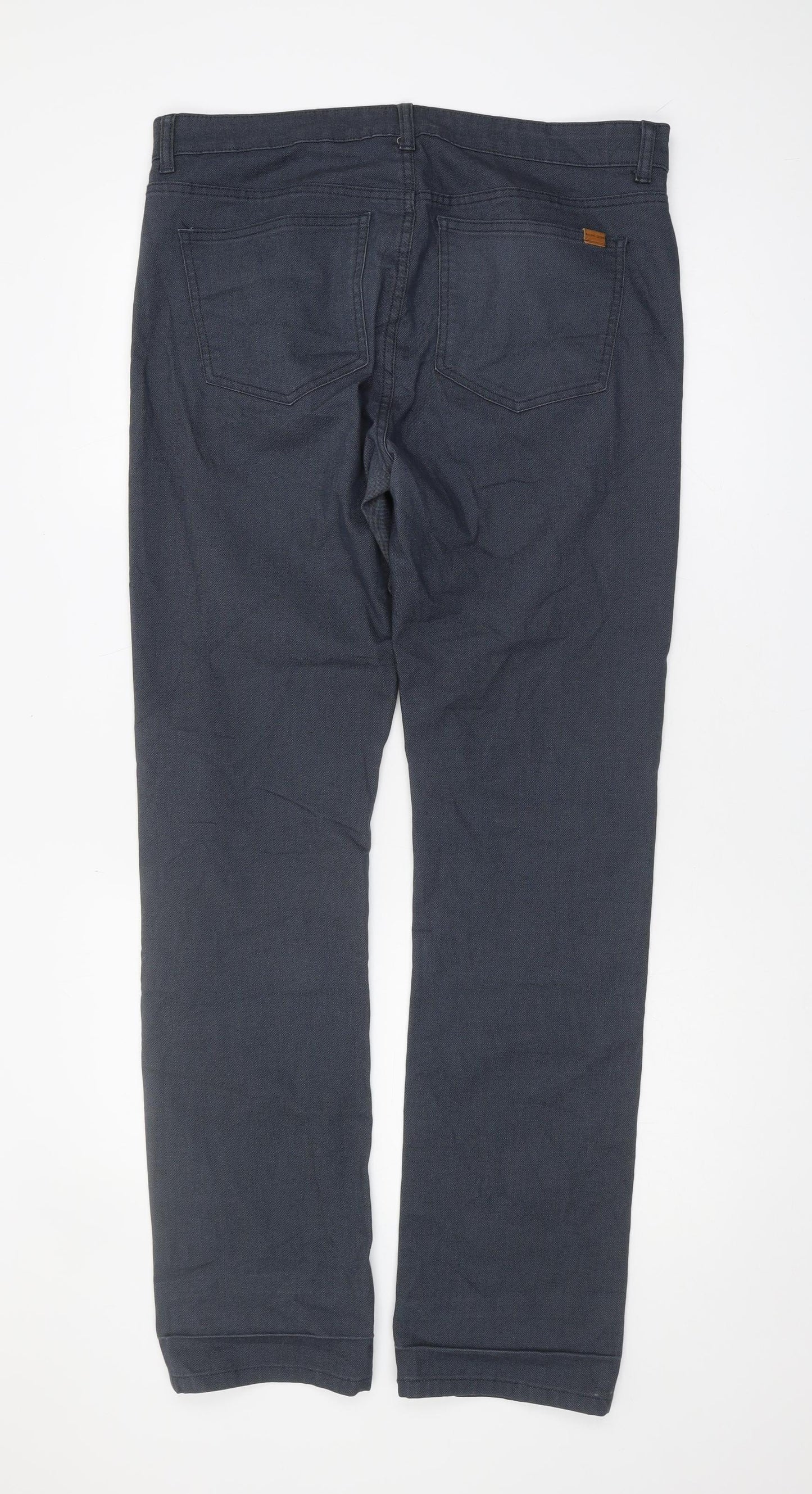 Racing Green Men's Black Straight Trousers Size L
