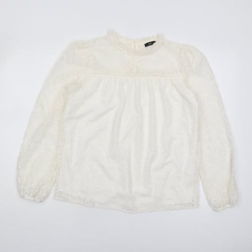 M&Co Women's Ivory Lace Blouse - Size 10