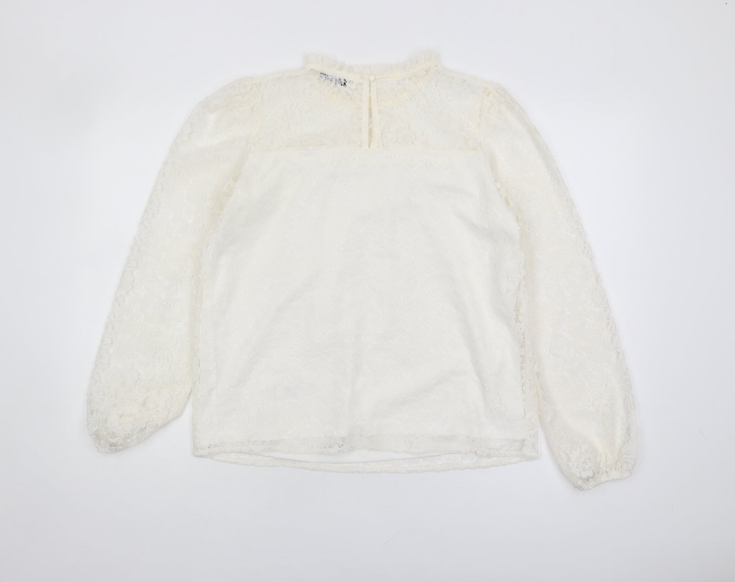 M&Co Women's Ivory Lace Blouse - Size 10