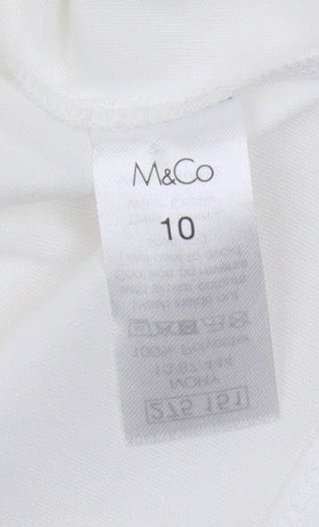 M&Co Women's Ivory Lace Blouse - Size 10