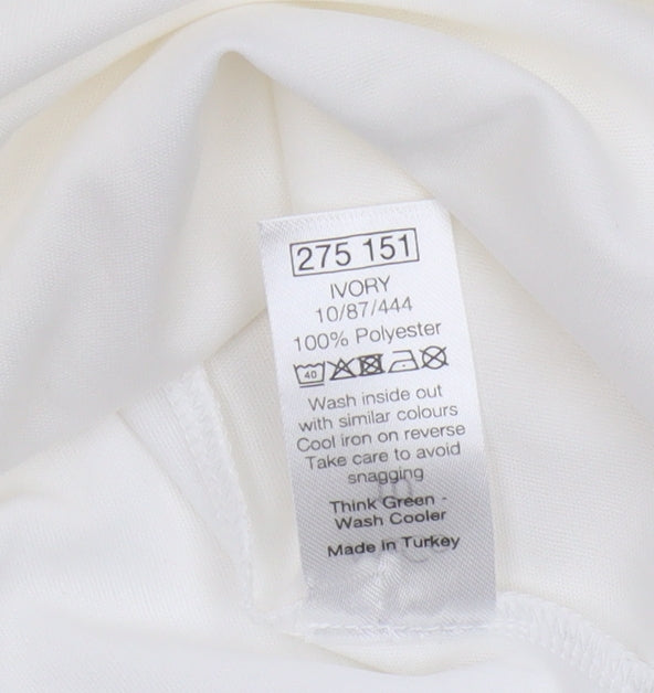 M&Co Women's Ivory Lace Blouse - Size 10