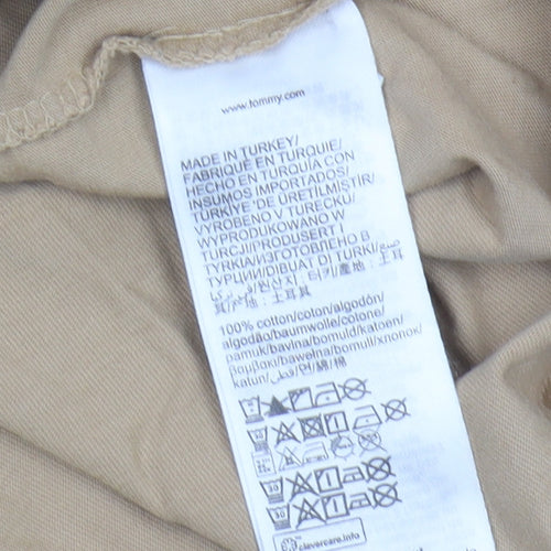 Tommy Hilfiger Men's Beige Slim Fit S T-Shirt