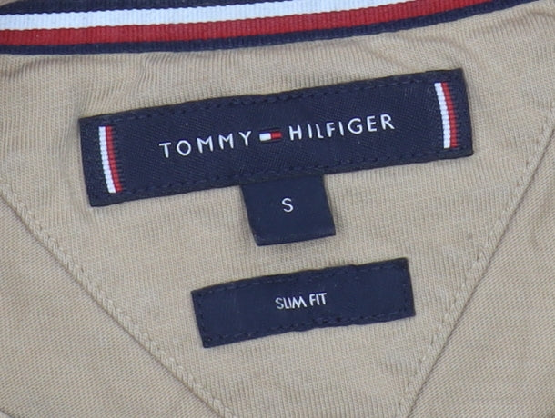 Tommy Hilfiger Men's Beige Slim Fit S T-Shirt