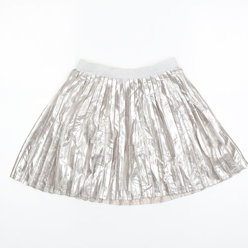 H&M Girls Silver Pleated Skirt - Size 10 Years