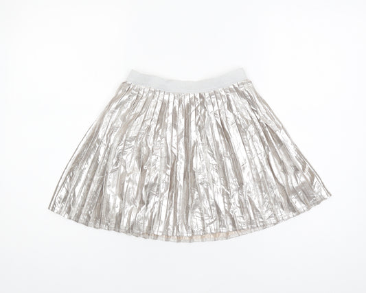 H&M Girls Silver Pleated Skirt - Size 10 Years