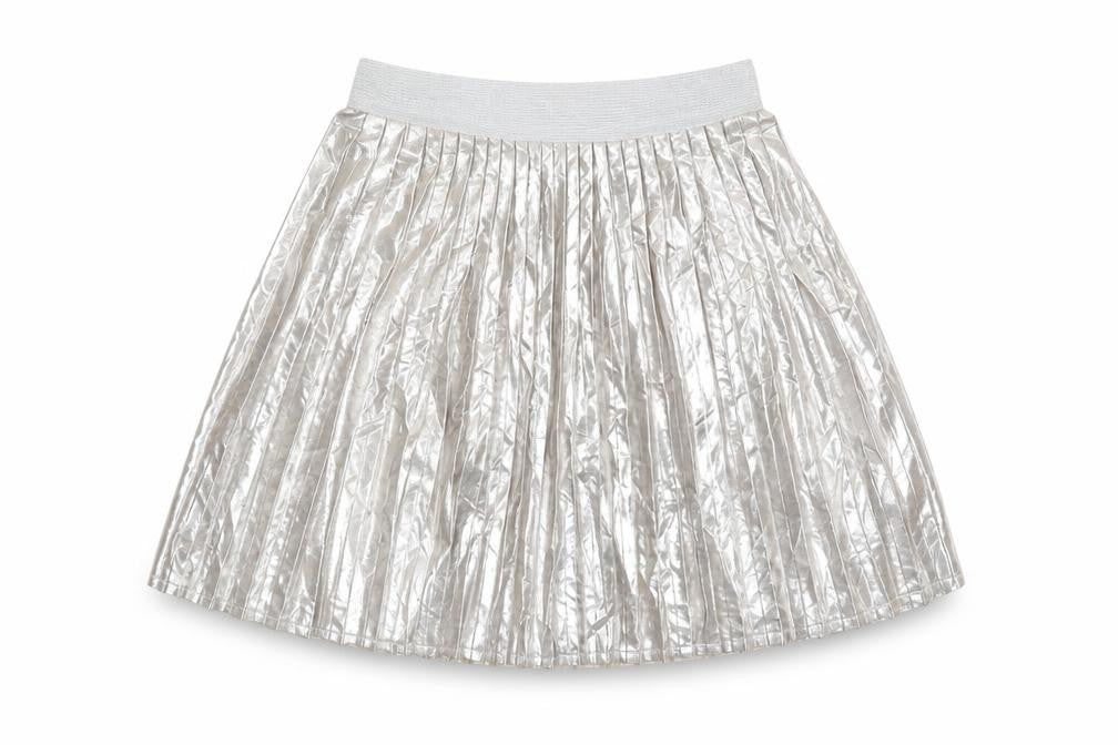 H&M Girls Silver Pleated Skirt - Size 10 Years