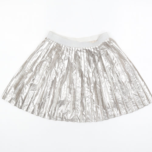H&M Girls Silver Pleated Skirt - Size 10 Years