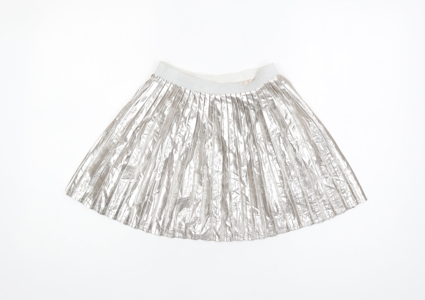 H&M Girls Silver Pleated Skirt - Size 10 Years