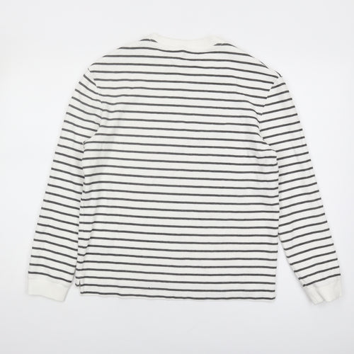 Marks and Spencer Girls White Striped Pullover Sweatshirt 13-14Y