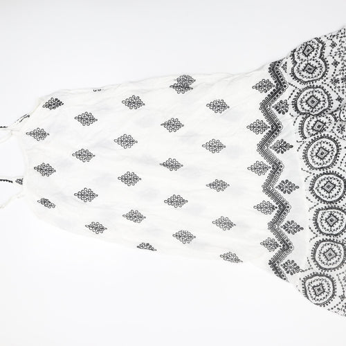 Next Women's White Embroidered Slip Dress Size 12