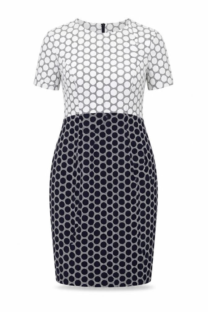 Front view of Marks & Spencer Women's Polka Dot Sheath Dress, size 10