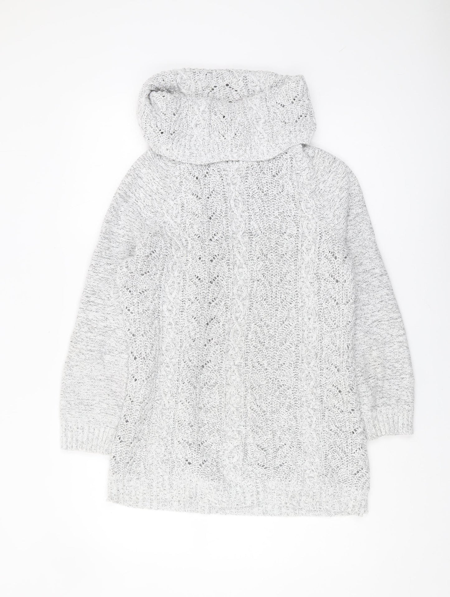 Mantaray Women's Grey Cowl Neck Pullover Jumper Size 12