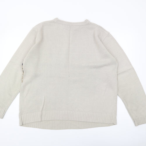 Zantos Men's Beige Pullover Jumper, Size L, Casual Knit