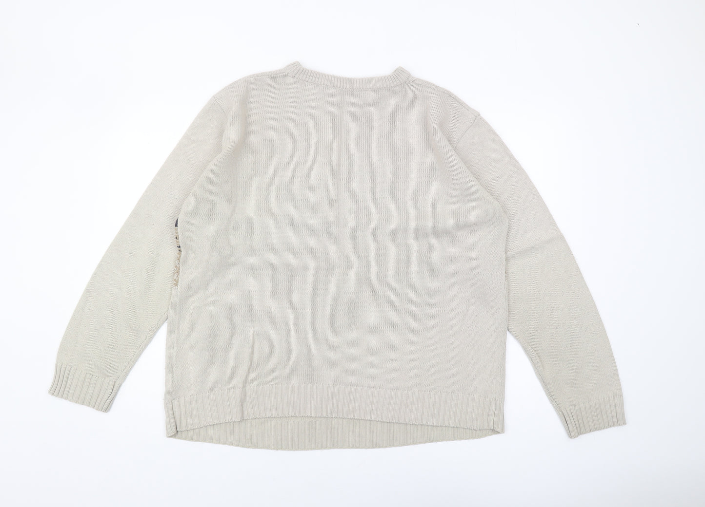 Zantos Men's Beige Pullover Jumper, Size L, Casual Knit